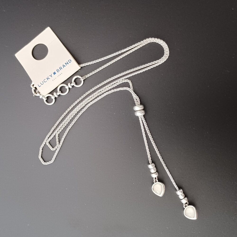 NWT Lucky Brand Womens Mother Of Pearl Lariat Necklace